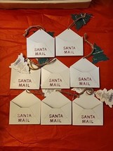 Santa Mail Metal Envelope Gift Card Holder Christmas Tree Ornaments Set ... - $24.06