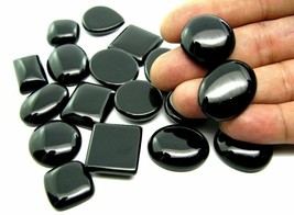 Top Quality Selected Big 21pc Wholesale Lot 635CT Black Onyx Square Oval Round - £42.65 GBP