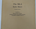 The MLA Style Sheet: Revised Edition Compiled by W R Parker 1966 Pamphlet - £11.65 GBP