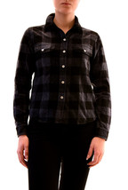 SUNDRY Womens Shirt Checkered Flannel Dream Big Stylish Casual Soft Black Size S - £45.64 GBP