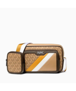 New Michael Kors Rivington Striped Logo Camera Bag Golden Rod with Pouch... - €79,03 EUR