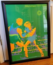 Munich 1972 Olympics Boxing 36&quot; X 26&quot; Poster Otl Aicher Art Rare Vintage Framed - £399.13 GBP
