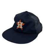 Vintage Houston Astros Hat Cap Snap Back Blue Mesh Trucker MLB Baseball ... - £15.48 GBP