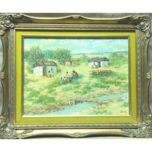 Antique Hungarian Artist  Fent Oil on Canvas Landscape Painting Signed Framed - $1,300.00