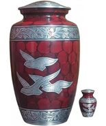 At Peace Memorials Dove Red Urn for Ashes SET - $159.99