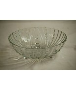 Burple Clear by Anchor Hocking Depression 8-1/2&quot; Dessert Bowl 3 Toed Dot... - £31.06 GBP