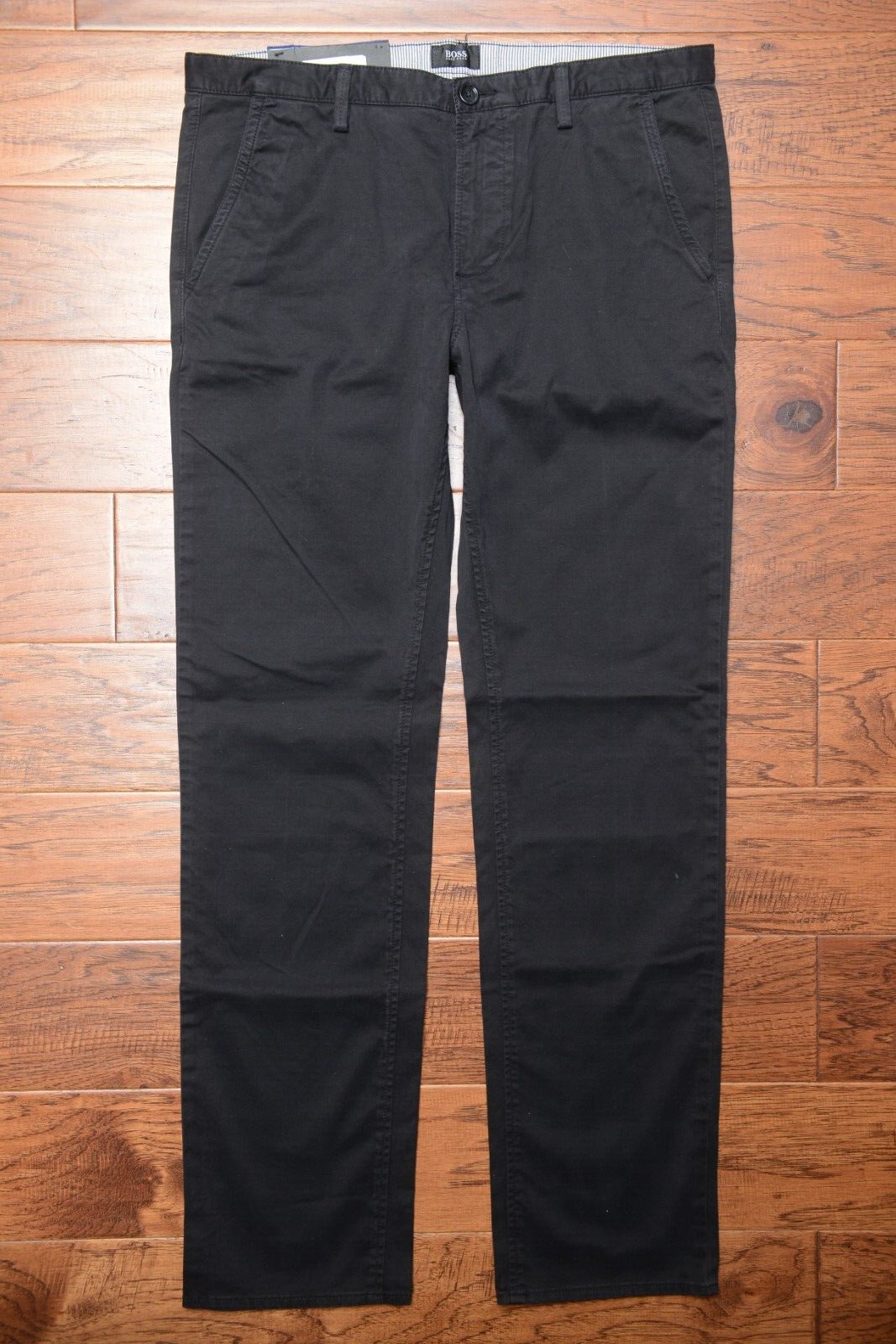 Primary image for HUGO BOSS Homme Rice1-D Slim Fit Coton Extensible Noir Kaki Pantalon Chino 38R