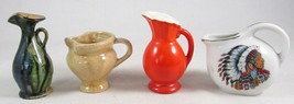 Vintage Lot of 4 Collectible Mini Pitchers, Ceramic &amp; Porcelain, 2&quot; to 2... - $124.03 MXN