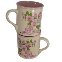 Two Coffee Tea Mugs The Company of Choice Potpourri Press 1987 Cups Pink... - £12.52 GBP