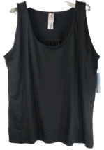 Aspire Women&#39;s Solid Relaxed Tank - BLACK Plus Size 2X - £14.32 GBP
