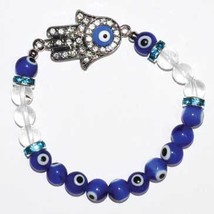 8mm Evil Eye/ Clear Quartz with Hand - $23.95