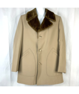London Fog Vintage Fleece Overcoat 40 Long Mens 48&quot;x 35&quot; Shawl Collar 70s - £75.83 GBP