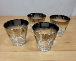 Vintage Silver Fade Dorothy Thorpe Style Glasses Set 4 Barware MCM On Th... - $29.99