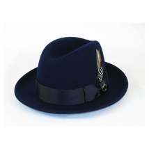 Men Bruno Capelo Hat Australian Wool Crushable Center Dent CHICAGO Ch302 Navy image 2