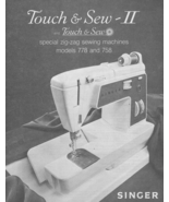 Singer 778 and 758 Touch & Sew II sewing machine instruction manual - £9.47 GBP