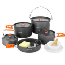 Odoland 18pcs Camping Cookware Large Size Hanging Pot Pan Kettle Set wit... - $3,694.17 MXN