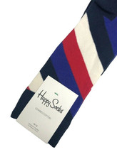 Happy Socks Men&#39;s Cotton Sock Size 10-13 Shoe Sz 8-12 Red White Blue Navy Unisex - £17.92 GBP