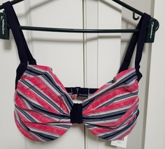New Cayo De Agua Womens Bikini Top Multicolour Stripe Size 12 Bathing Suit - £13.68 GBP