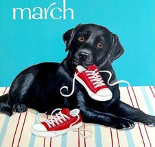 Black Labrador March Dog Days Poster Calendar 14 x 11&quot; Art Erica Leigh D... - $29.99