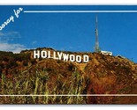 Hooray For Hollywood Famous Sign Hollywood California CA UNP Chrome Post... - $4.42