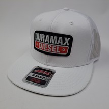 Duramax Diesel Cap Hat Embroidered Patch Trucker Mesh Snapback White - $24.74