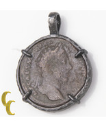 ANCIENT ROMAN COIN IN SILVER ANTIQUED BEZEL PENDANT 24.7 grams - $1,144.14 CAD