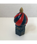 Vintage Russian Orthodox onion dome church building figurine blue red mu... - $27.06 CAD
