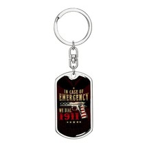 In Case of Emergency Swivel Keychain Dog Tag Stainless Steel or 18k Gold - £43.03 GBP