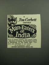 1957 Oxford University Press Book Ad - Man-Eaters of India by Jim Corbet - £14.55 GBP