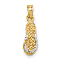 14k  3D w/Rhodium Single Flip-Flop Pendant K1857 - $126.09