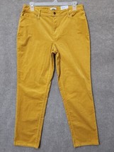 Croft Barrow Corduroy Pants Womens 16 Golden Yellow Straight Leg Stretch NEW - £19.44 GBP