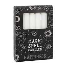 12 White Happiness Chime (Mini) Ritual Spell Candles! - $9.85