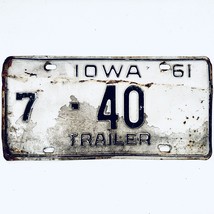 1961 United States Iowa Black Hawk County Trailer License Plate 7-40 - £14.74 GBP