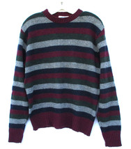 The Lodge At Harvard Square Sweater Mens Medium Large Wool Multi Stripe Vintage - £26.08 GBP