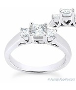 Forever ONE DEF Square Cut Moissanite 3-Stone Engagement Ring in 14k Whi... - £722.02 GBP+
