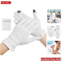 Comfort Fit Touchscreen Cotton Gloves for Moisturizing Therapy - 4 Pairs... - $30.64