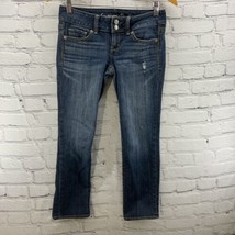 American Eagle Blue Jeans Womens Sz 0 Faded Wash  - £15.57 GBP