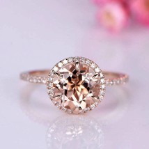 Mom Gift Rashi Ratna 14k Rose Gold Astrological Bridal Wedding Ring Halo Set Nat - £888.08 GBP