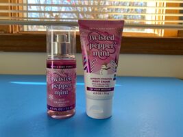 Bath &amp; Body Works Twisted Peppermint Mini Travel Set Fragrance Mist &amp; Bo... - $9.90