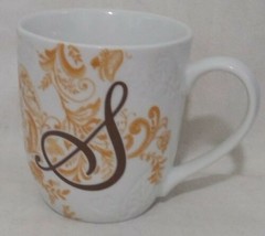 Pier 1 Imports Ava Letter S Initial Monogram Mug Ceramic Porcelain 16 oz - £9.18 GBP