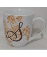 Pier 1 Imports Ava Letter S Initial Monogram Mug Ceramic Porcelain 16 oz - $11.67
