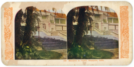 c1900&#39;s Colorized Stereoview Card 155 Entrance to Palace Singapore, India - £7.46 GBP