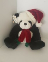 NWT Wishpets 2003 MANDY Christmas Holiday Panda Bear 14&quot; Plush Stuffed A... - $24.99
