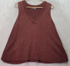 Anthropologie Sweater Vest Women&#39;s Medium Brown Knit Sleeveless V Neck Pullover - £18.38 GBP