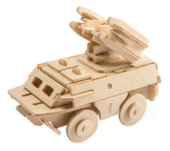 Antiaircraft Missile 3D Wooden Puzzle DIY 3 Dimensional Wood Build It Yo... - $6.99