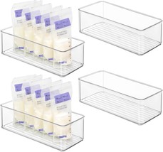 Breastmilk Storage Container Set 4PCS, Clear Plastic Organizer Bins for ... - $22.00