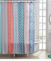 The Pioneer Woman Ditsy Patchwork Cotton Rich Bathroom Shower Curtain 72x72 - £23.73 GBP