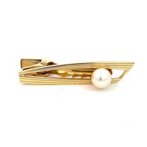 Mikimoto Estate Akoya Pearl Tie Clip 45 mm 14k Y Gold 7.70 mm M369 - £310.53 GBP