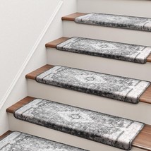 Bullnose Stair Treads Washable Non Slip 29.5&quot;x9.5&quot;x1.5&quot; 14pcs, Grey - $84.55