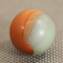 Vtg Peltier Rainbo Shooter Marble Translucent Orange Brown Green 11/16in Diam - £7.19 GBP